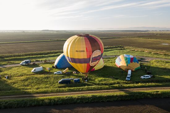 Hot air balloon festival in Krasnodar Territory