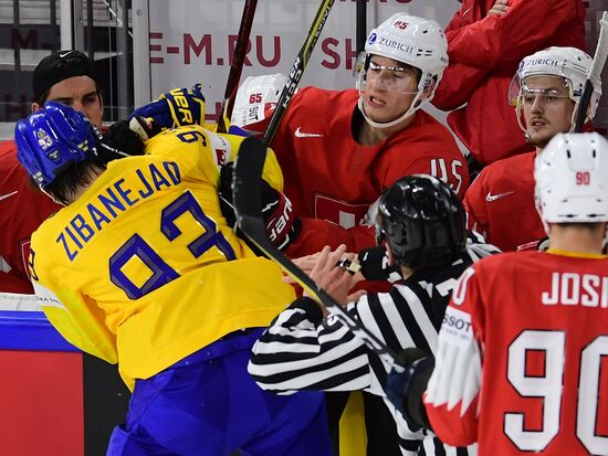 Ice hockey. 2018 IIHF World Championship. Switzerland vs. Sweden