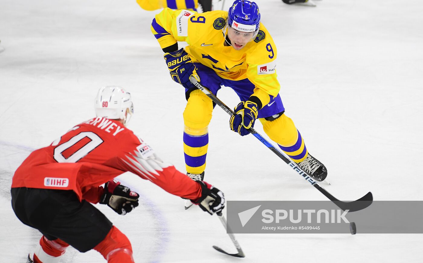 Ice hockey. 2018 IIHF World Championship. Switzerland vs. Sweden