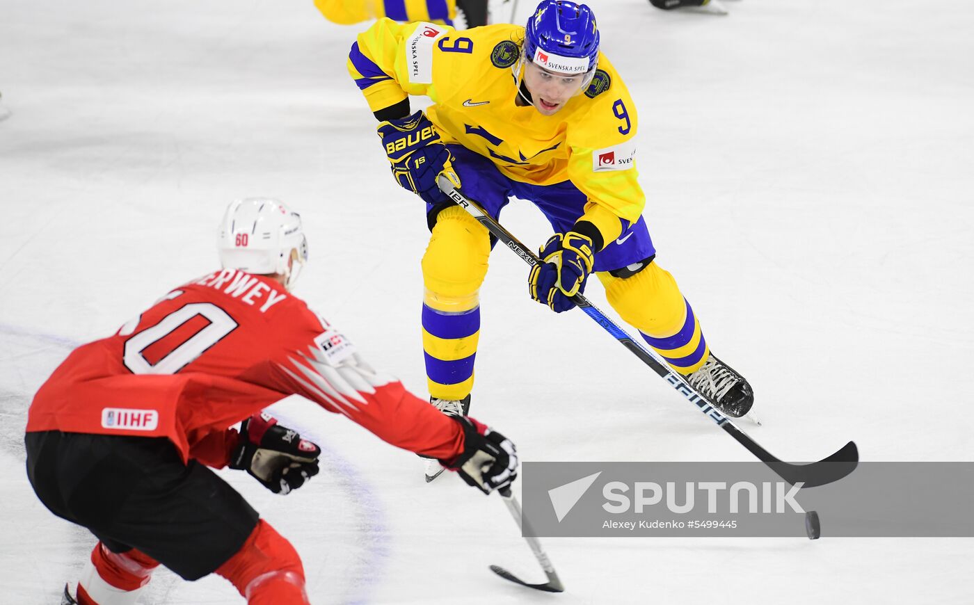 Ice hockey. 2018 IIHF World Championship. Switzerland vs. Sweden