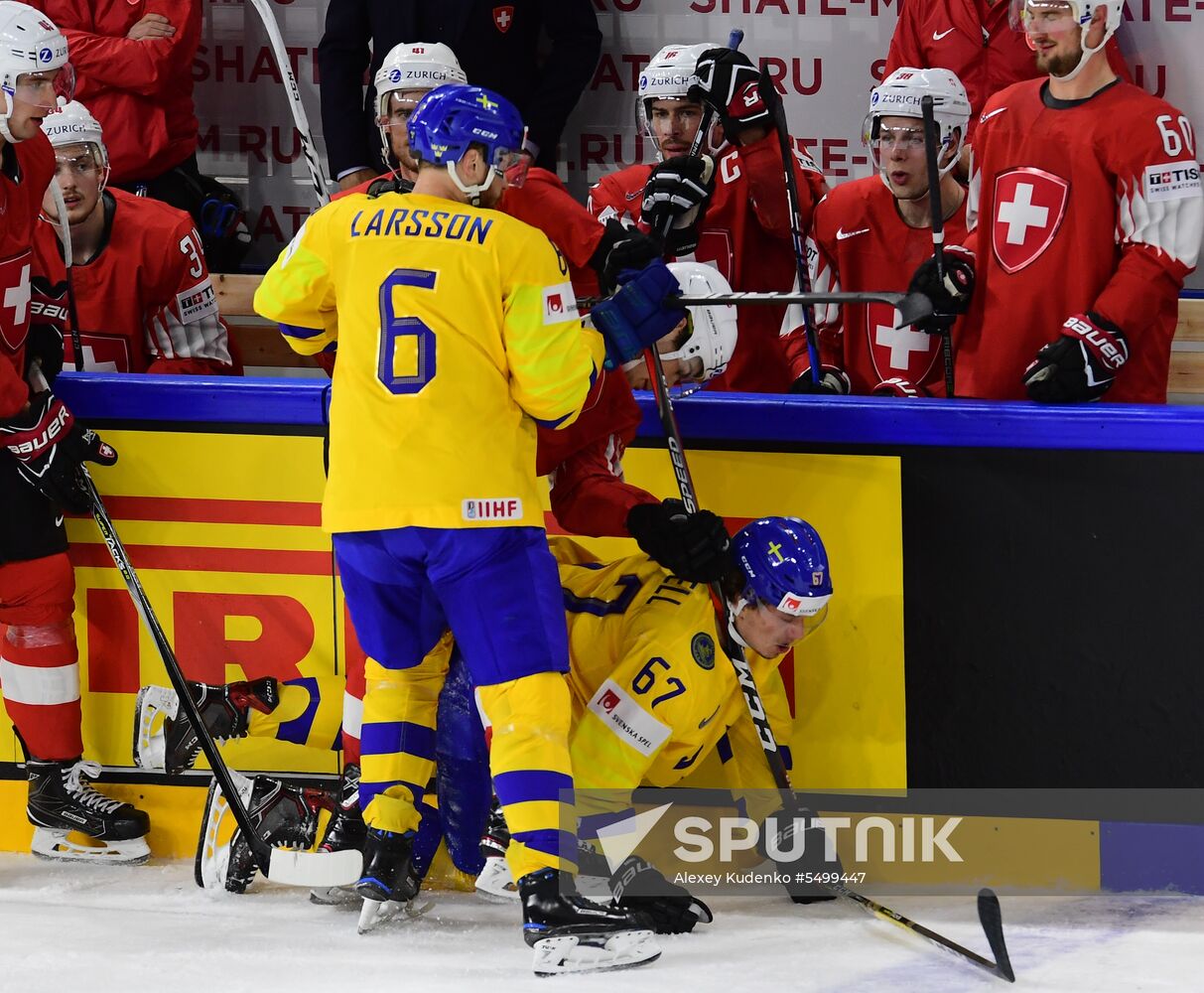 Ice hockey. 2018 IIHF World Championship. Switzerland vs. Sweden
