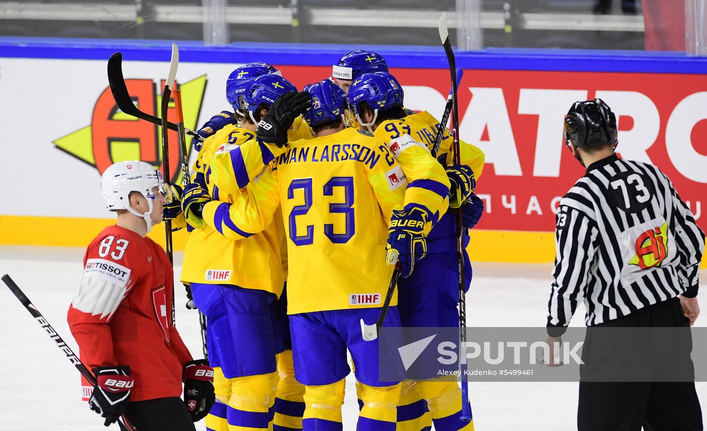 Ice hockey. 2018 IIHF World Championship. Switzerland vs. Sweden