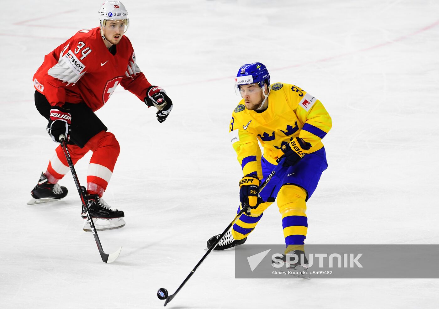 Ice hockey. 2018 IIHF World Championship. Switzerland vs. Sweden