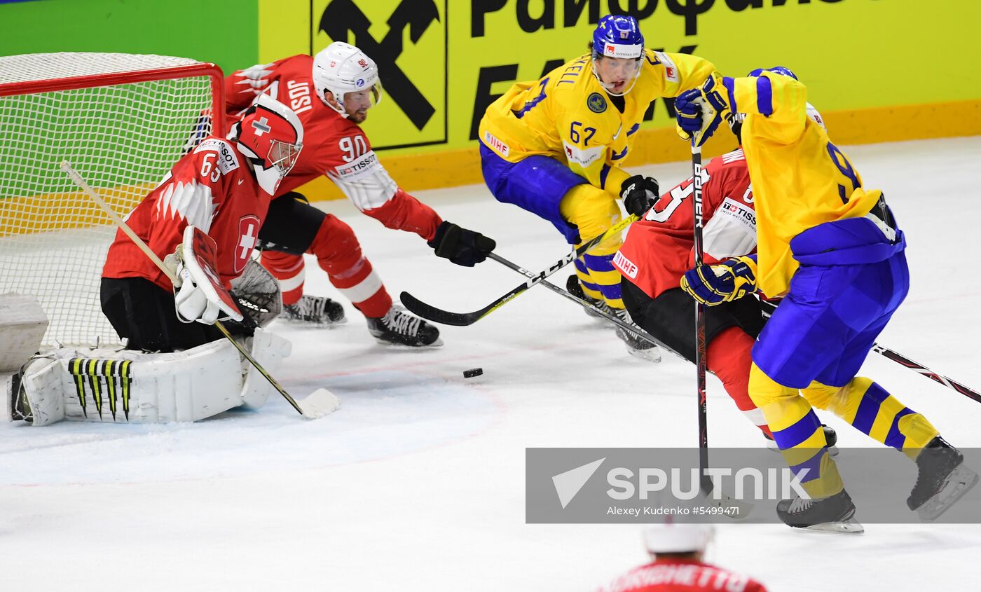 Ice hockey. 2018 IIHF World Championship. Switzerland vs. Sweden