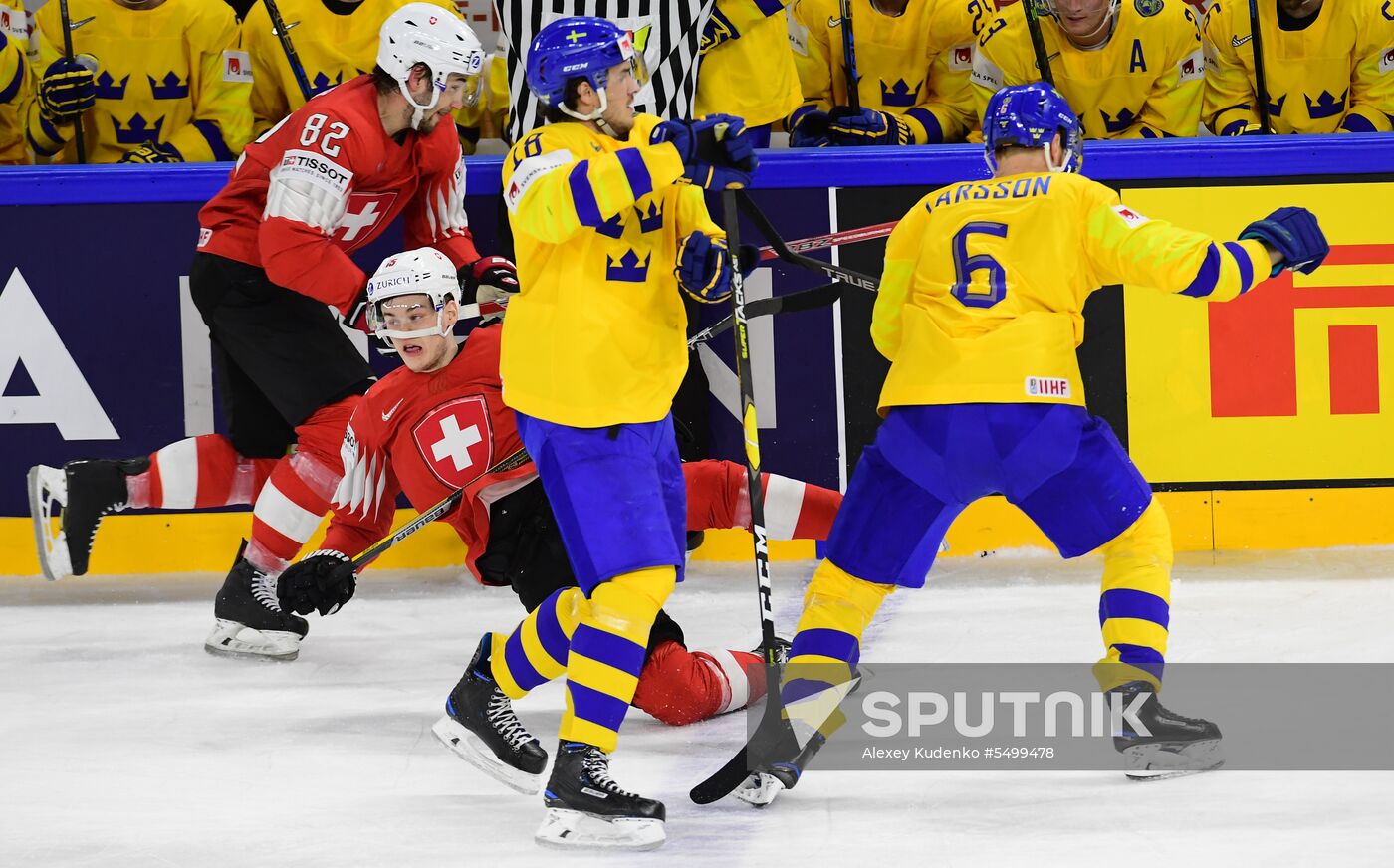 Ice hockey. 2018 IIHF World Championship. Switzerland vs. Sweden