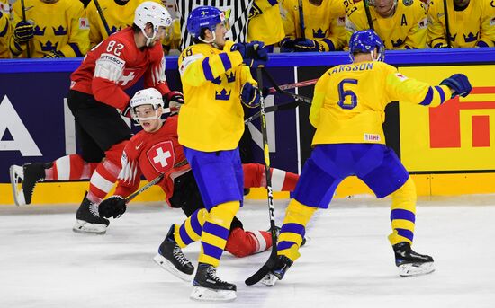Ice hockey. 2018 IIHF World Championship. Switzerland vs. Sweden