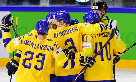 Ice hockey. 2018 IIHF World Championship. Switzerland vs. Sweden