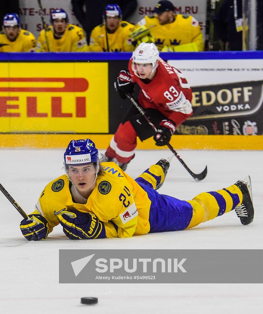 Ice hockey. 2018 IIHF World Championship. Switzerland vs. Sweden