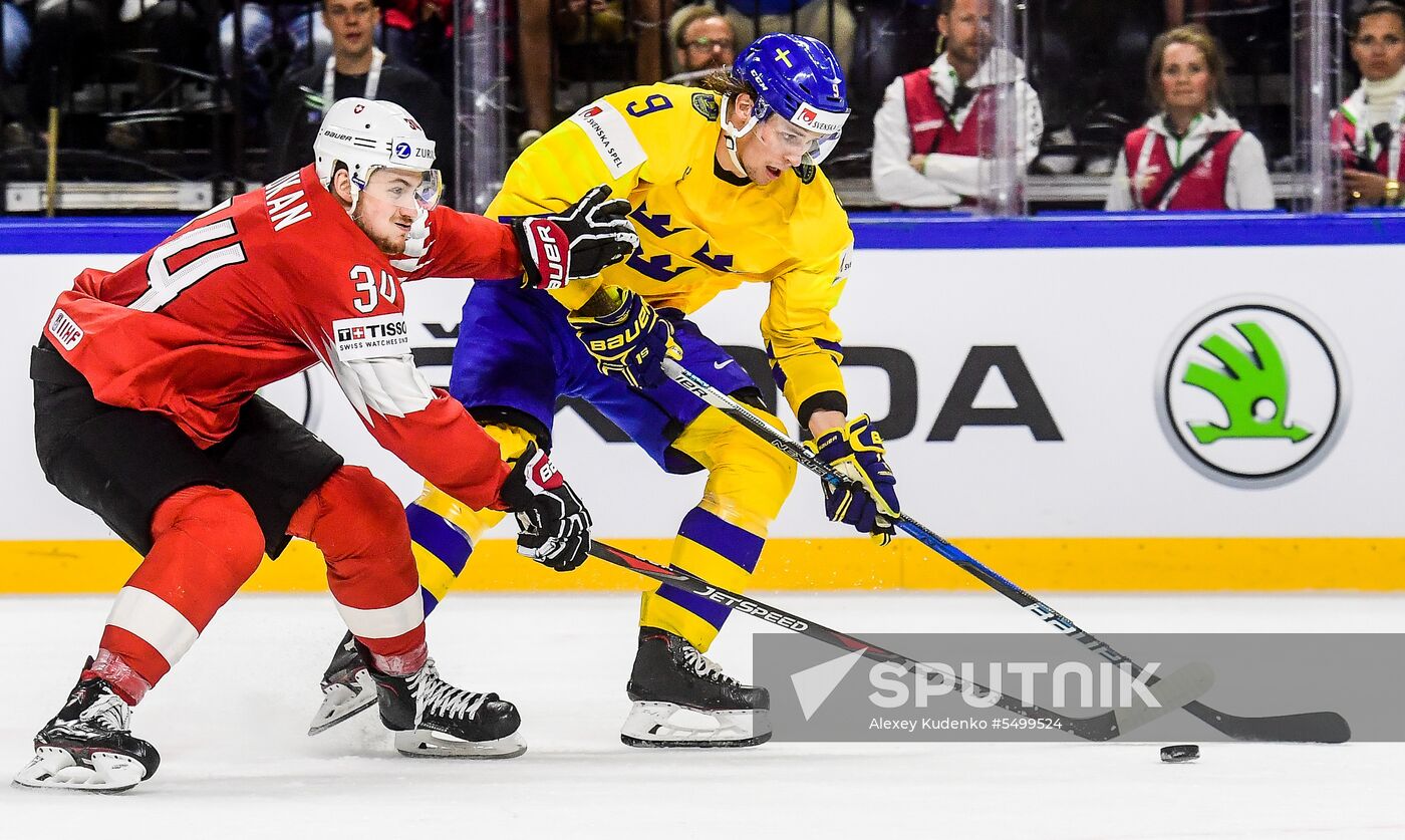 Ice hockey. 2018 IIHF World Championship. Switzerland vs. Sweden
