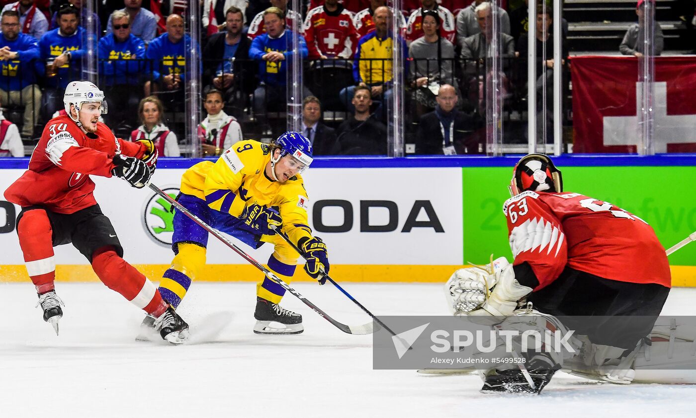 Ice hockey. 2018 IIHF World Championship. Switzerland vs. Sweden