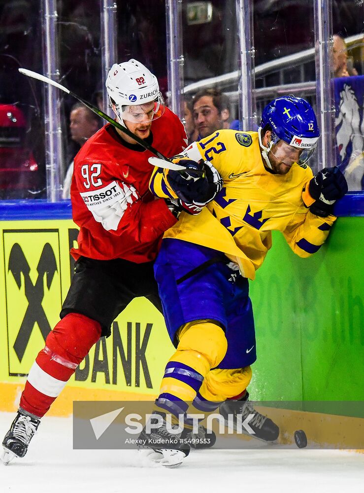 Ice hockey. 2018 IIHF World Championship. Switzerland vs. Sweden