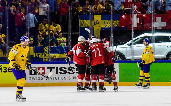Ice hockey. 2018 IIHF World Championship. Switzerland vs. Sweden
