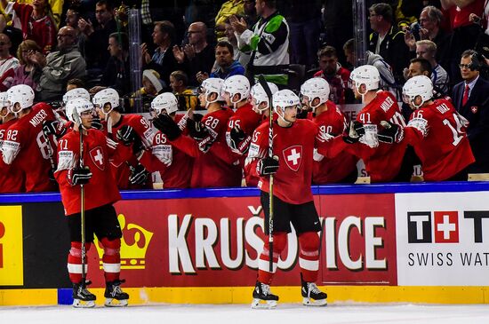 Ice hockey. 2018 IIHF World Championship. Switzerland vs. Sweden