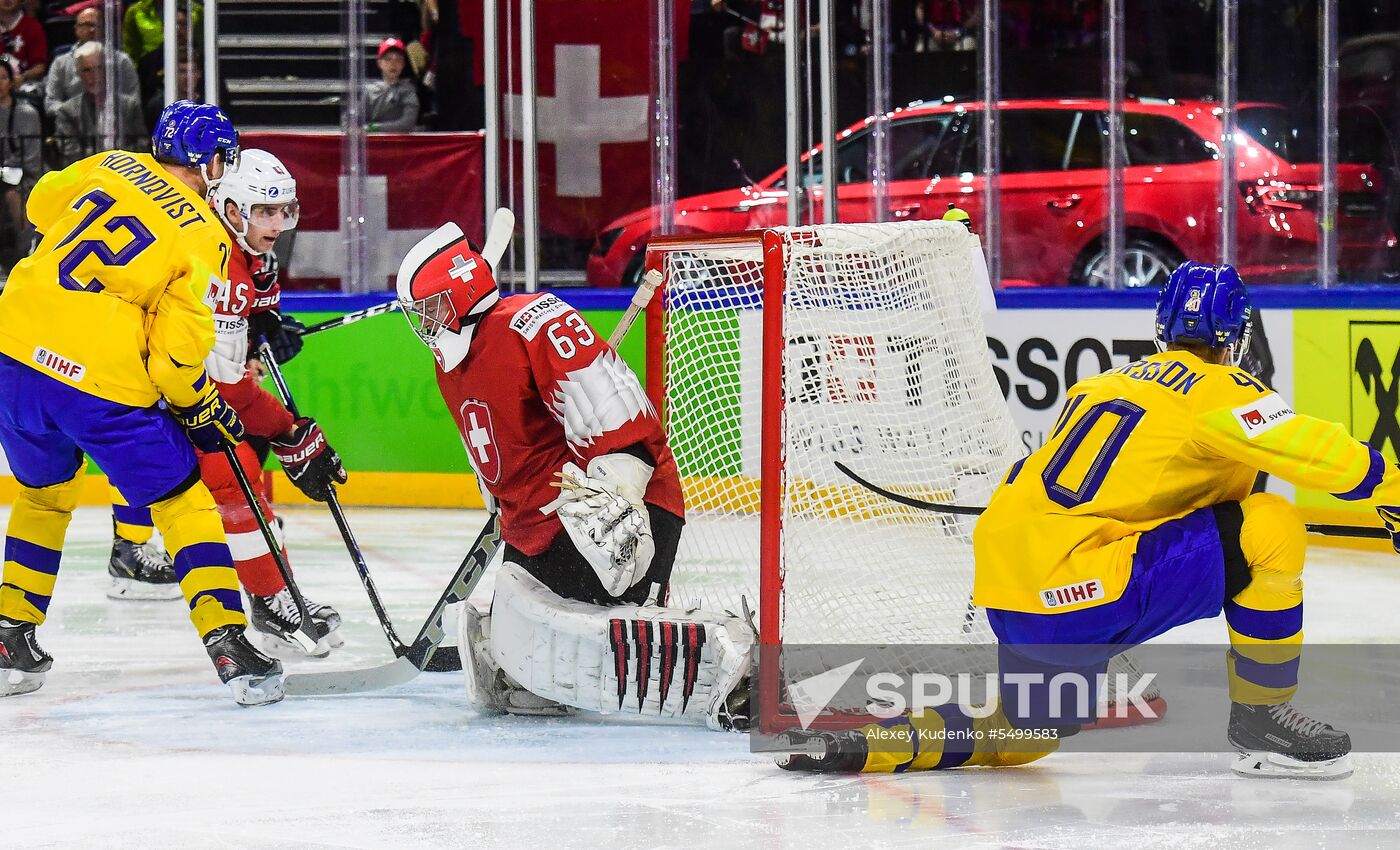 Ice hockey. 2018 IIHF World Championship. Switzerland vs. Sweden