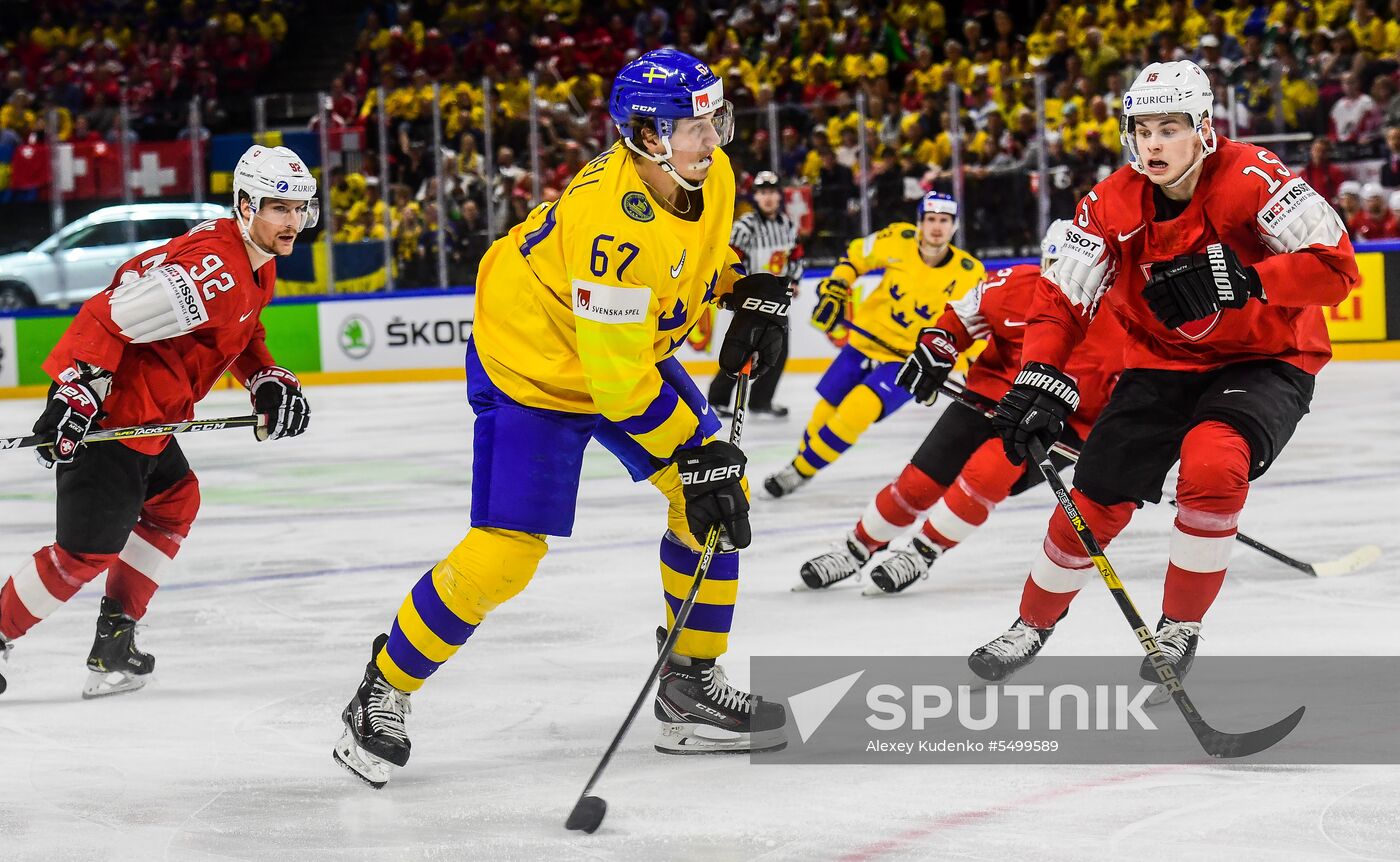 Ice hockey. 2018 IIHF World Championship. Switzerland vs. Sweden