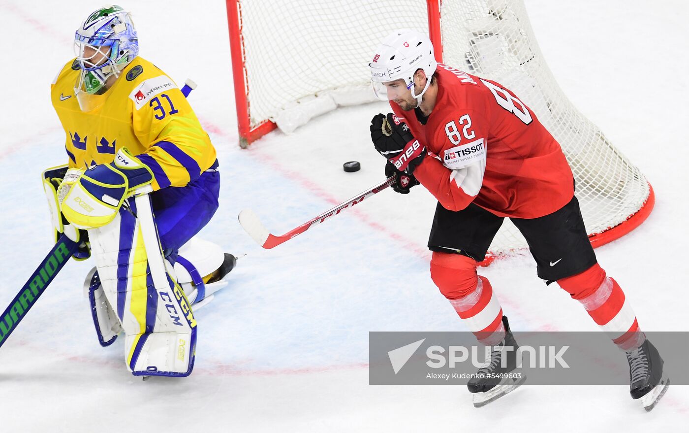 Ice hockey. 2018 IIHF World Championship. Switzerland vs. Sweden