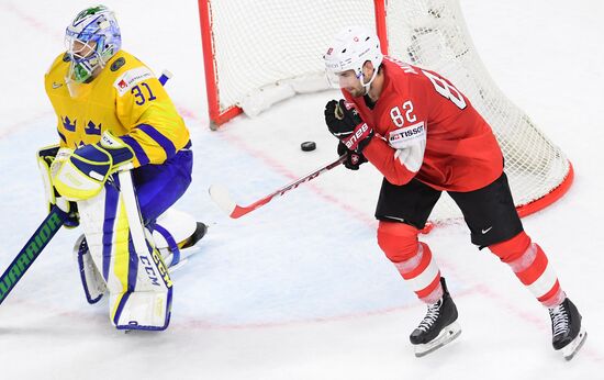 Ice hockey. 2018 IIHF World Championship. Switzerland vs. Sweden