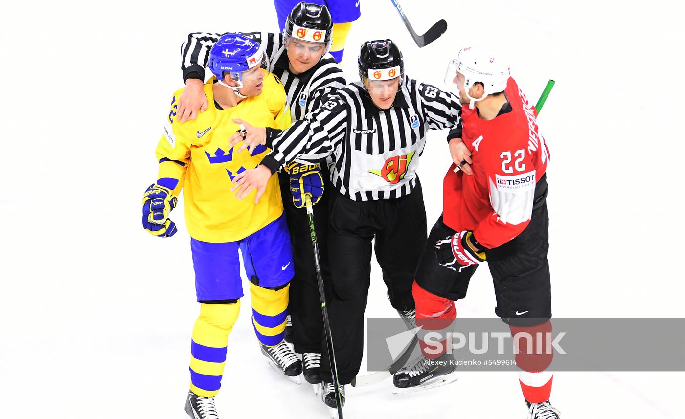 Ice hockey. 2018 IIHF World Championship. Switzerland vs. Sweden