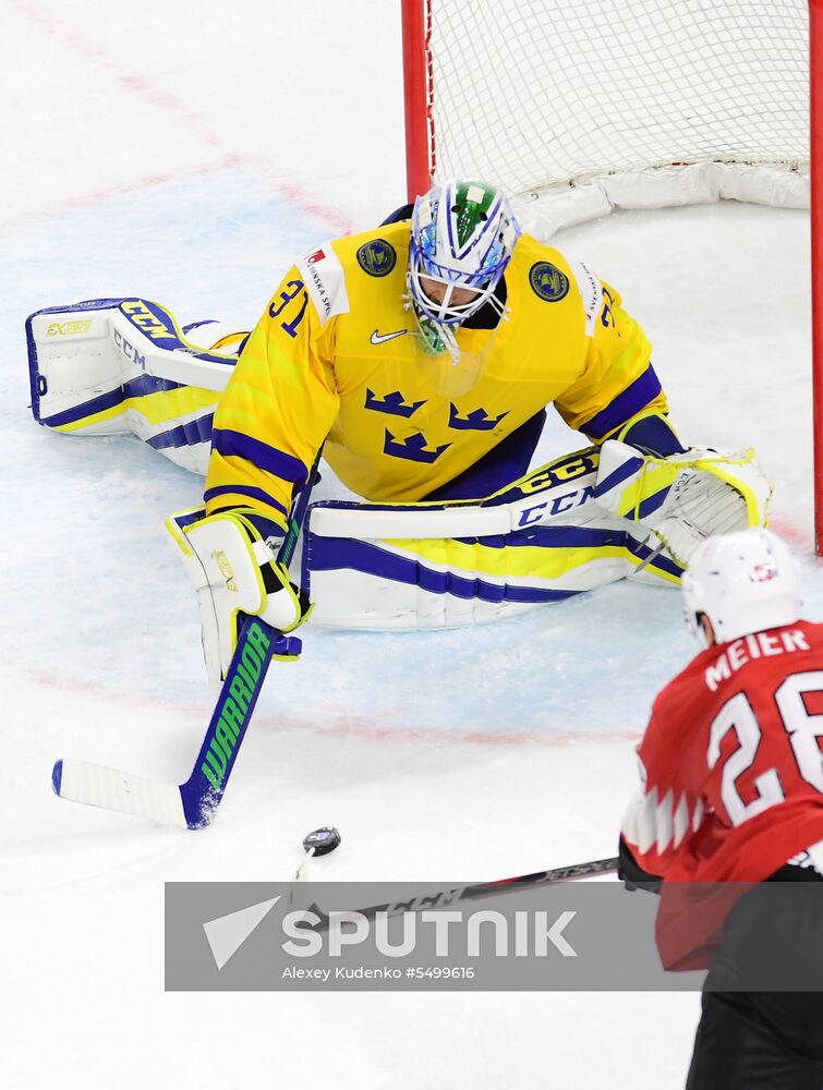 Ice hockey. 2018 IIHF World Championship. Switzerland vs. Sweden
