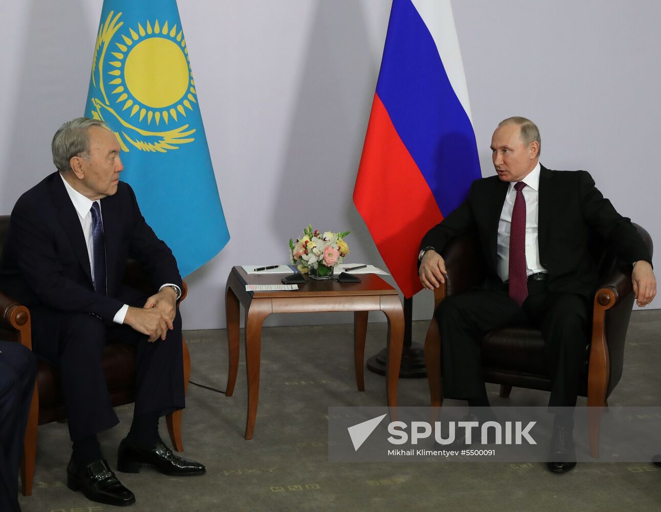 President Vladimir Putin meets with President of Kazakhstan Nursultan Nazarbayev