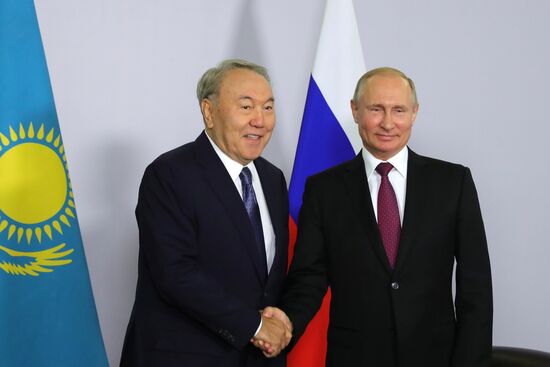 President Vladimir Putin meets with President of Kazakhstan Nursultan Nazarbayev