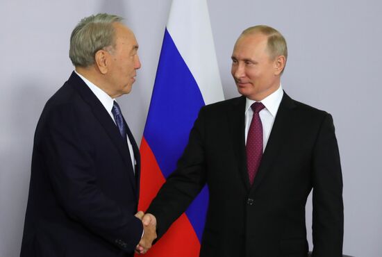 President Vladimir Putin meets with President of Kazakhstan Nursultan Nazarbayev