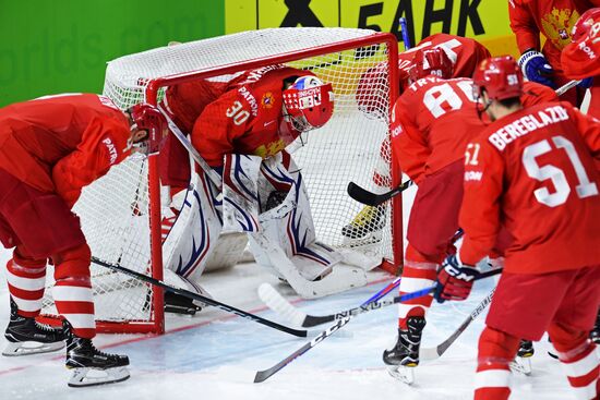 Ice hockey. 2018 IIHF World Championship. Russia vs. Slovakia