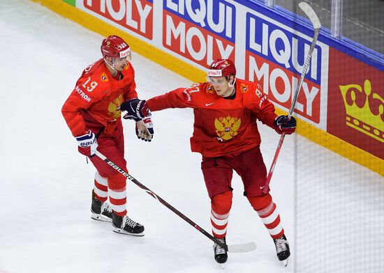 Ice hockey. 2018 IIHF World Championship. Russia vs. Slovakia