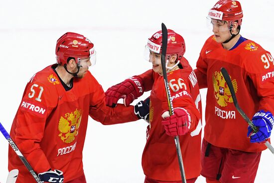 Ice hockey. 2018 IIHF World Championship. Russia vs. Slovakia