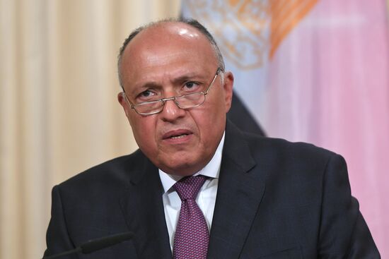 Foreign Minister Sergei Lavrov meets with his Egyptian counterpart Sameh Shoukry