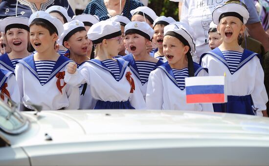 'Children's troops' parade in Rostov-on-Don