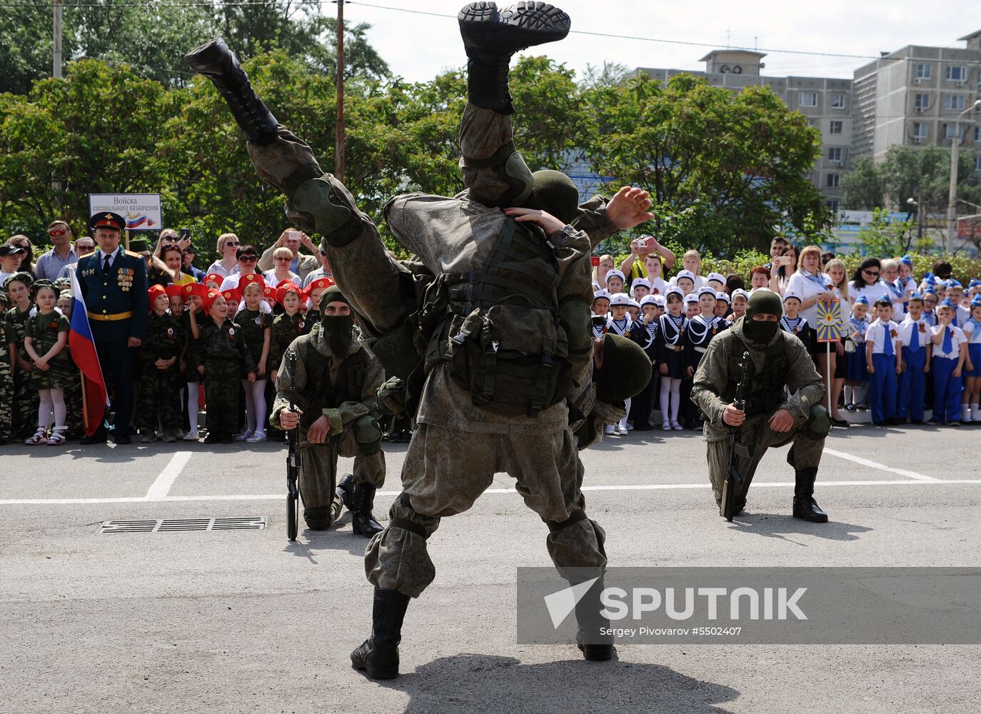 'Children's troops' parade in Rostov-on-Don