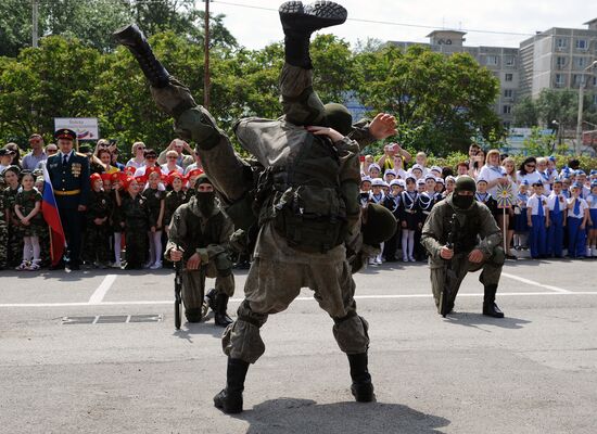 'Children's troops' parade in Rostov-on-Don
