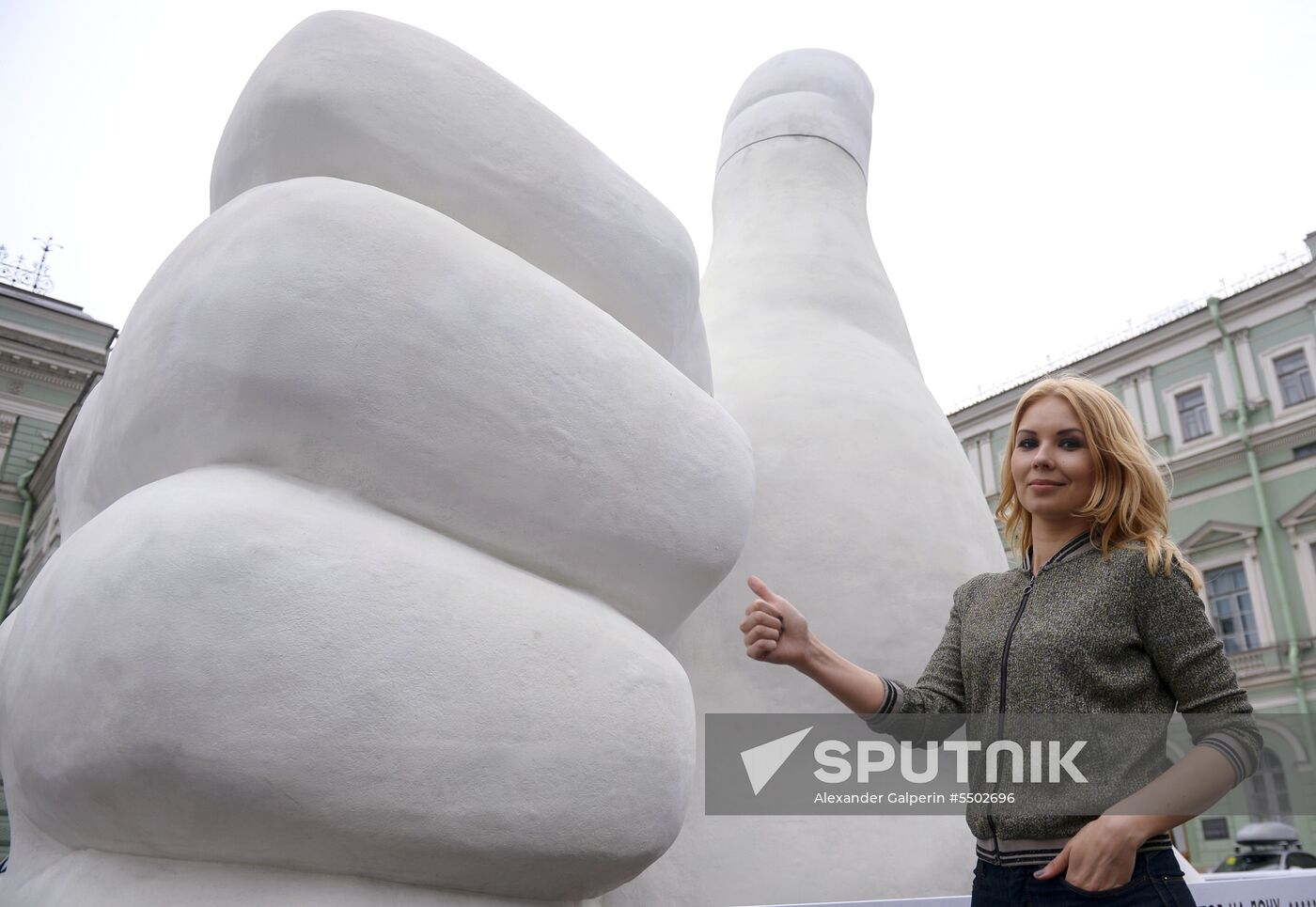 Giant figure 'Like' in St. Petersburg