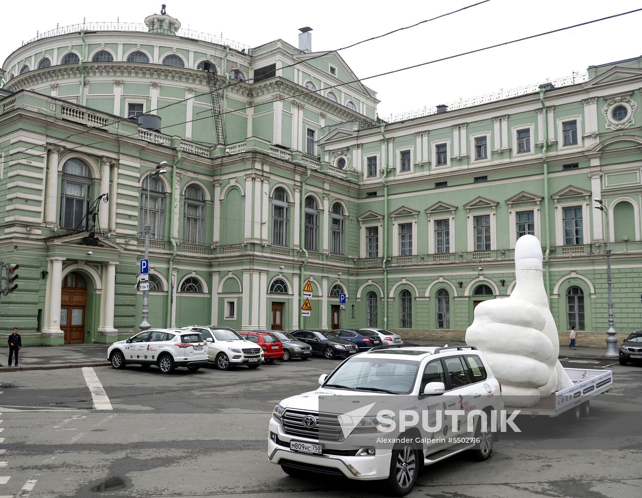 Giant figure 'Like' in St. Petersburg