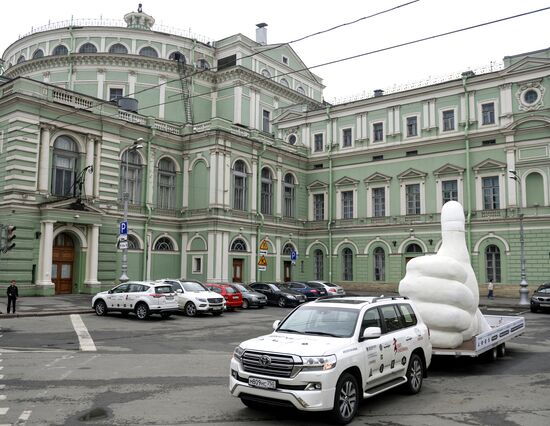 Giant figure 'Like' in St. Petersburg