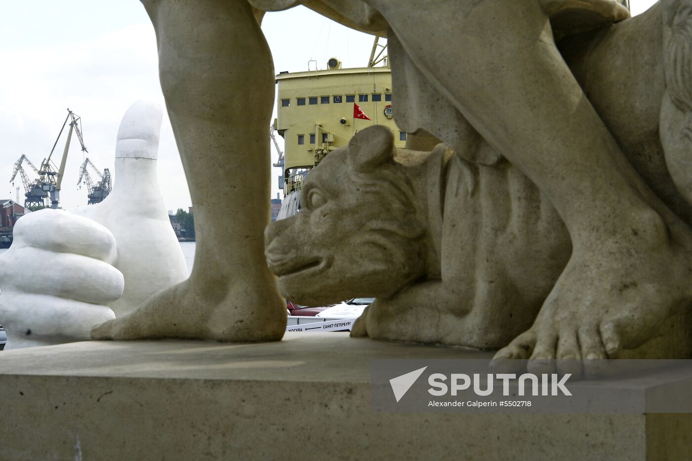 Giant figure 'Like' in St. Petersburg