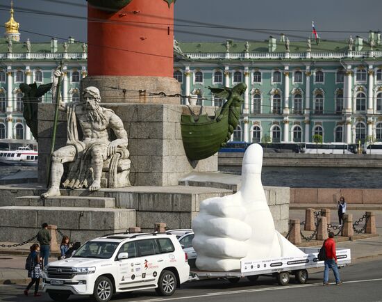 Giant figure 'Like' in St. Petersburg
