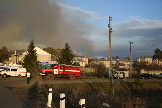 Munitions explosions in Udmurtia