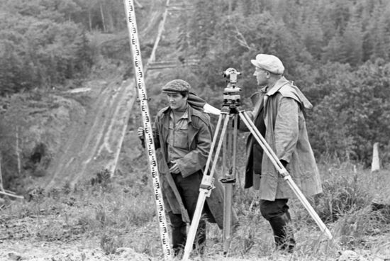 Topographic survey of road