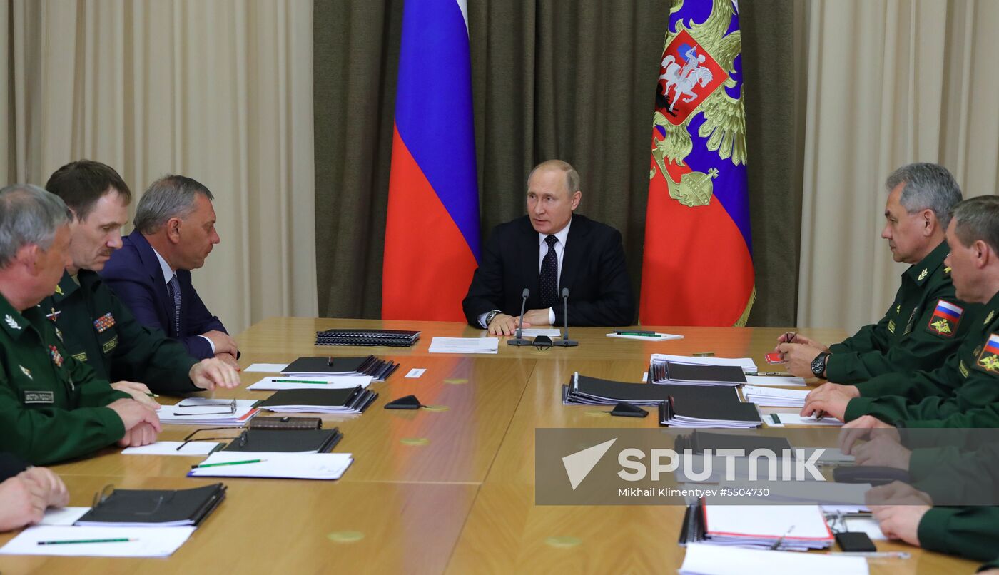 Russian President Vladimir Putin chairs meeting on military issues