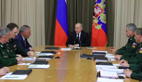 Russian President Vladimir Putin chairs meeting on military issues