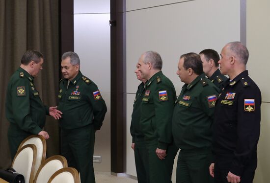 Russian President Vladimir Putin chairs meeting on military issues