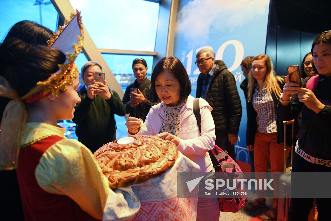 First Hong Kong Airlines flight arrives from Hong Kong in Moscow