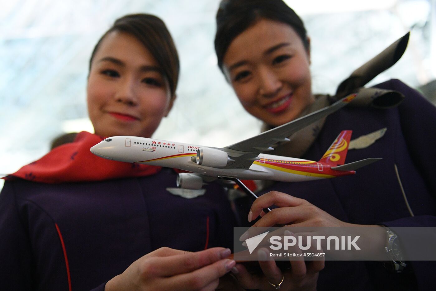 First Hong Kong Airlines flight arrives from Hong Kong in Moscow