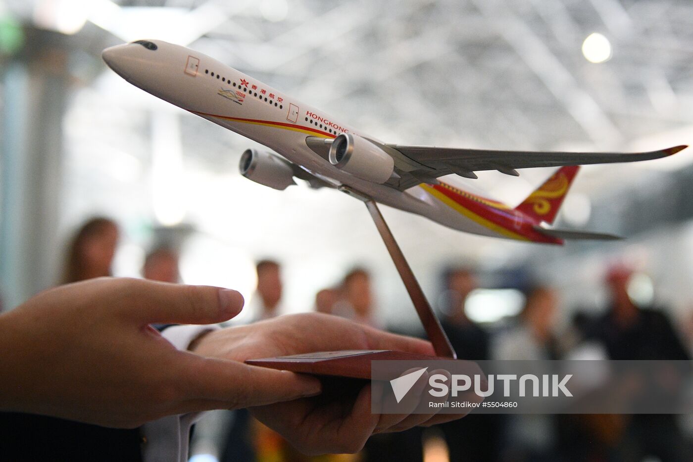 First Hong Kong Airlines flight arrives from Hong Kong in Moscow