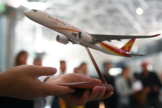 First Hong Kong Airlines flight arrives from Hong Kong in Moscow