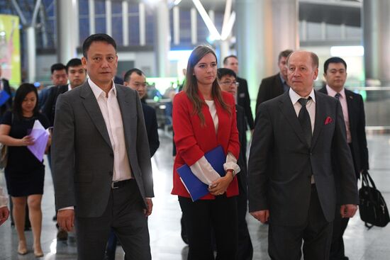 First Hong Kong Airlines flight arrives from Hong Kong in Moscow