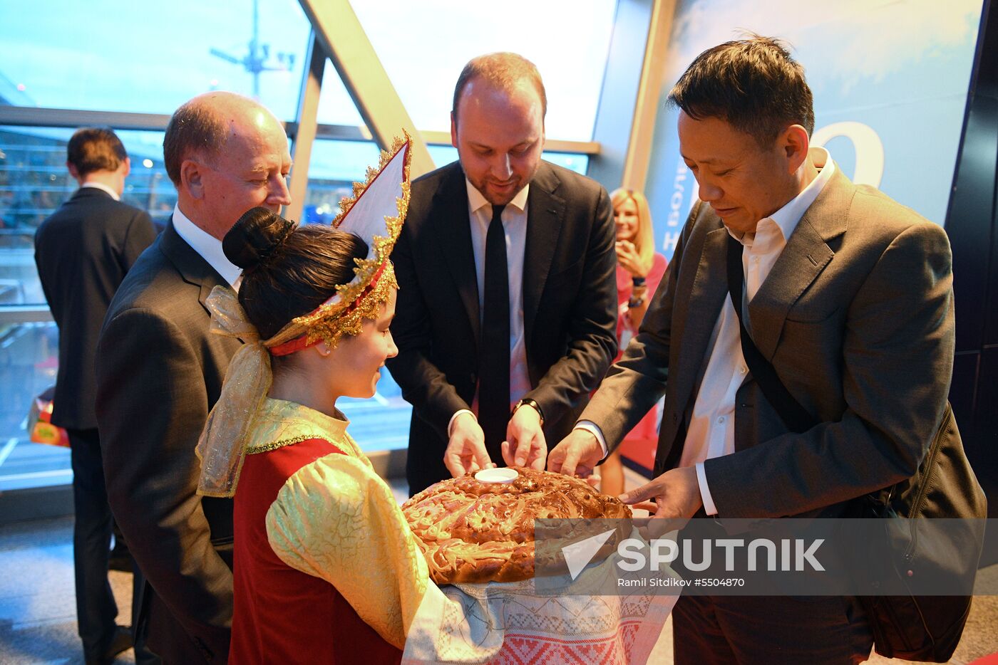 First Hong Kong Airlines flight arrives from Hong Kong in Moscow