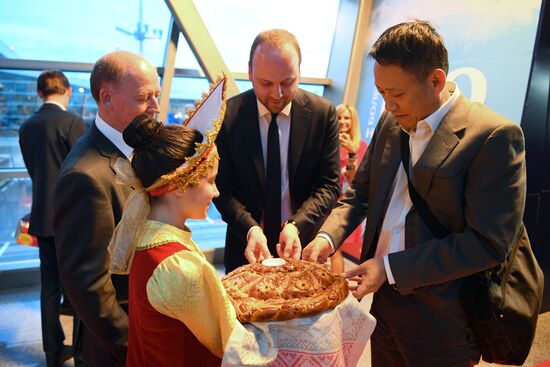First Hong Kong Airlines flight arrives from Hong Kong in Moscow